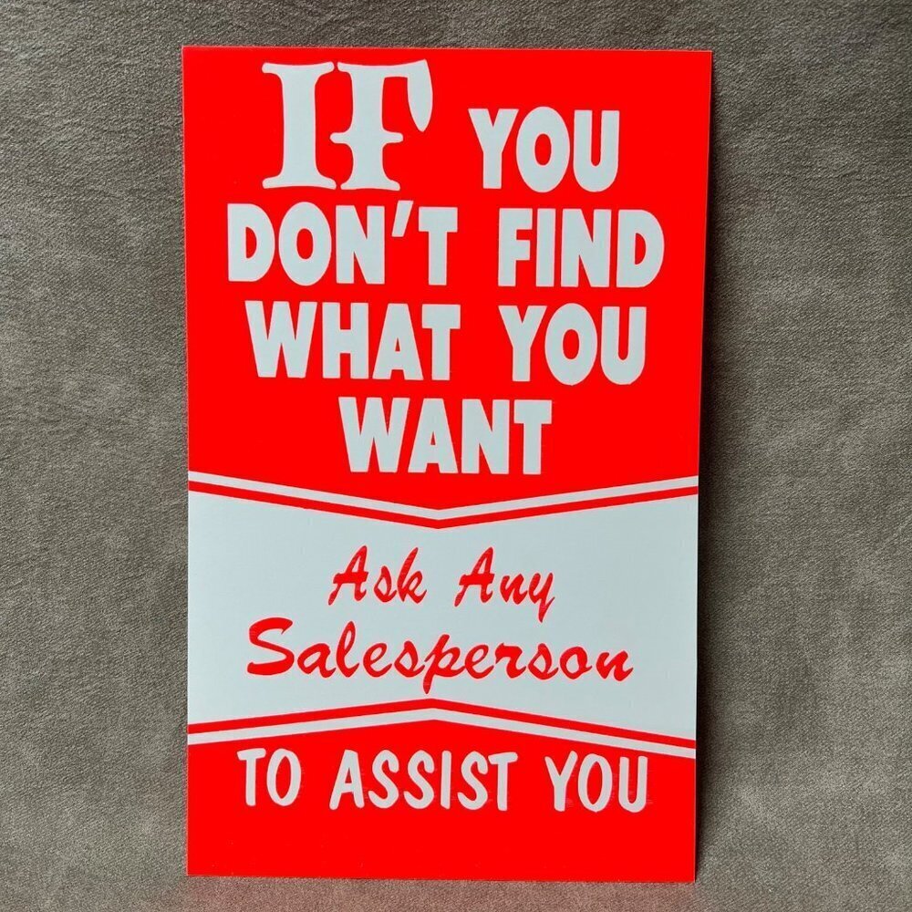 Vintage Store Assistant Neon Sign 7x11